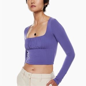 Aritzia Wilfred Free Orbit Corset Violet Long Sleeve Crop Top Women’s Medium